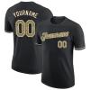 Custom Baseball Shirt Jersey Casual Crew Neck Personalized Black Cream Baseball Tee Hip Hop Shirts Sports Uniform Printed Name Number Logo for Men Women Youth view 1
