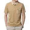 Fulbant Men Cotton Big Pocket Polo Shirts Short Sleeve Contrast Color Soft Breathable Collared Golf Shirts Yellow XXL view 1