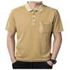 Fulbant Men Cotton Big Pocket Polo Shirts Short Sleeve Contrast Color Soft Breathable Collared Golf Shirts Yellow XXL view 2