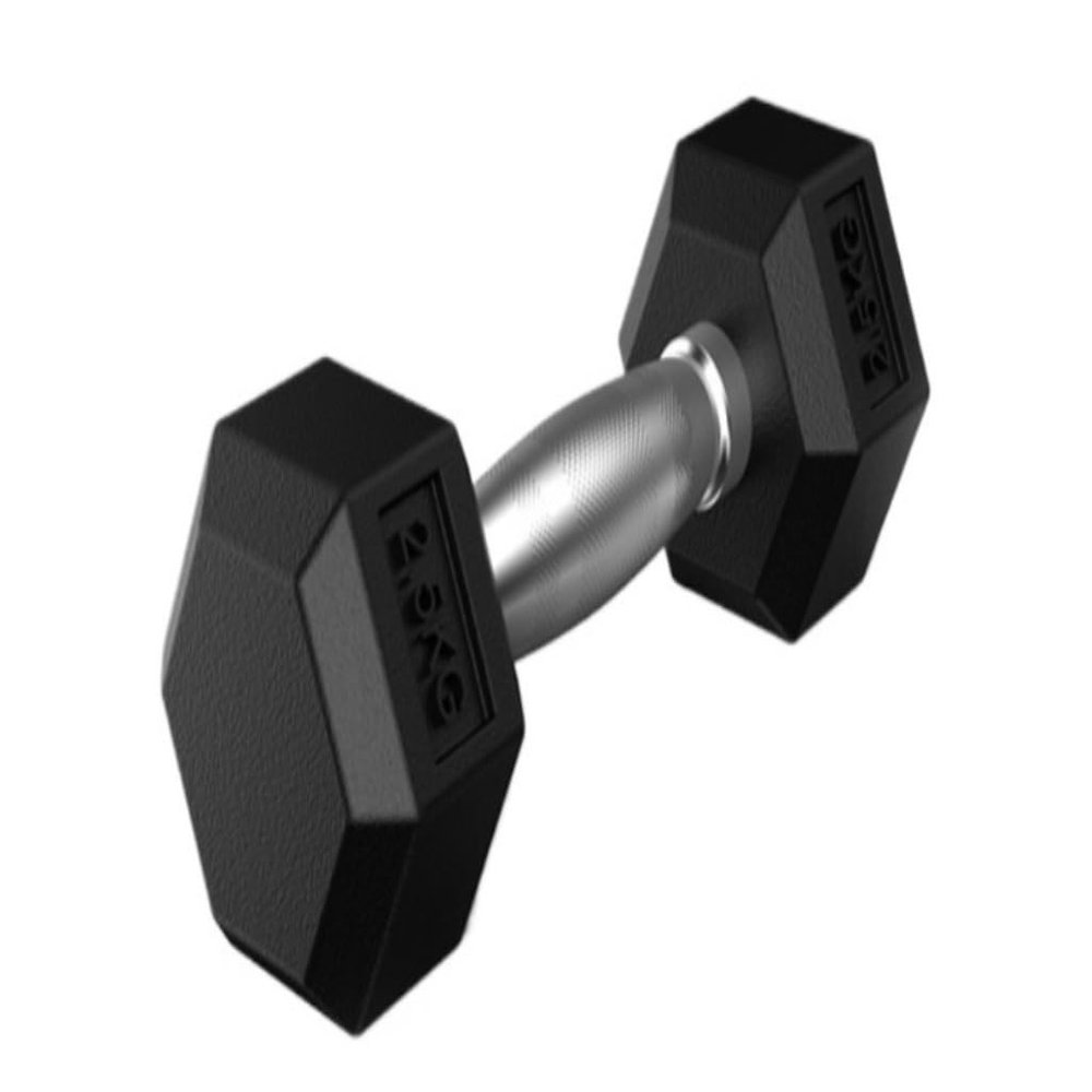 Dumbbel Rubber-coated Fixed Hexagonal Dumbbells For Men And Women Fitness Home Training Quality Fitness Equipment Barbell (Black 17.5kg)