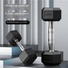 Dumbbel Rubber-coated Fixed Hexagonal Dumbbells For Men And Women Fitness Home Training Quality Fitness Equipment Barbell (Black 17.5kg) view 3