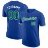 Custom Royal Blue White Green Baseball Tee Shirts for Men Summer Customize Baseball Jerseys Sports Uniform Printed Name Number Logo for Adult Youth view 1