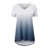 Womens Summer Tops Plus Size Raglan Short Sleeve Shirts V Neck High Low Casual Tunic Tops to Wear with Leggings Women's Tunics Plus Size Tops for Women Summer Blouses for Women 2025, White, Large view 3
