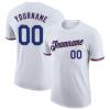 Personalized Baseball Jersey Polyester Crew Neck Custom White Blue Baseball T Shirts Sports Uniform Printed Name Number for Adult Youth Plus Size view 1