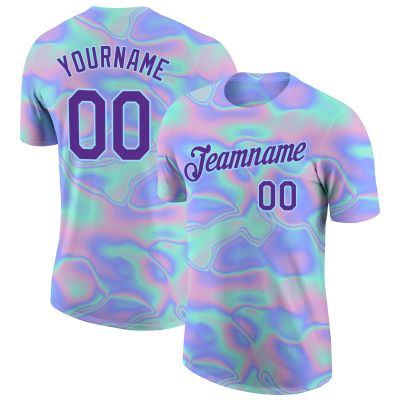 Custom Sky Blue Purple Baseball Shirts Ployester Personalized Baseball Team Jerseys Printed Name Number Logo for Men Women Youth
