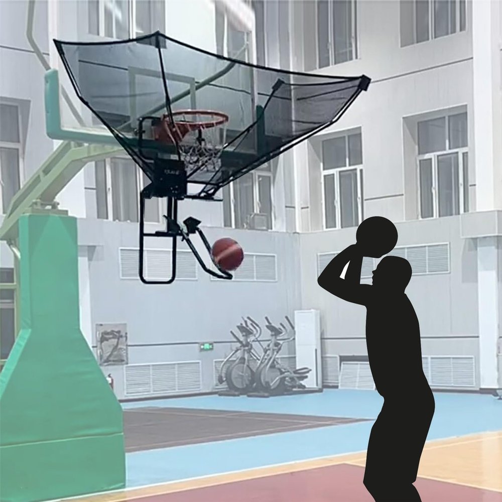 Basketball Shot Returner Metal Basketball Rebounder Attachment, Sport Basketball Return System for Hoop  Rim, 180 Basketball Shooting Trainer/Shot Returner, Easy Install