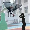 Basketball Shot Returner Metal Basketball Rebounder Attachment, Sport Basketball Return System for Hoop  Rim, 180 Basketball Shooting Trainer/Shot Returner, Easy Install view 1