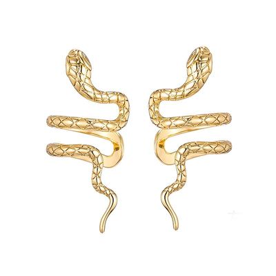 Titayen Snake Clip Earrings Gold Ear Cuff Earrings for Women Vintage Snake Ear Cuff Adjustable Climber Cartilage Snake Earrings for Jewelry (gold)