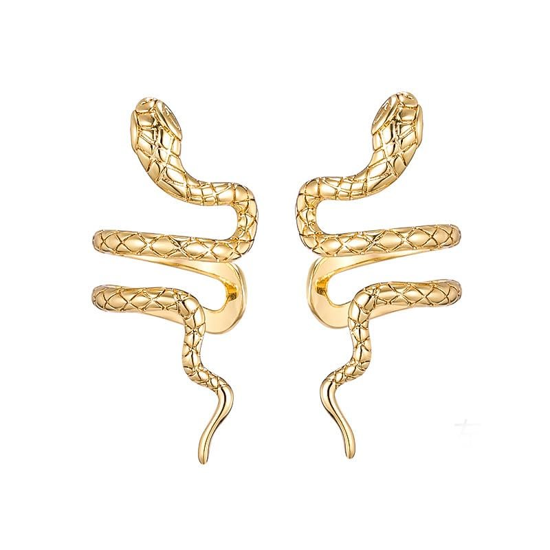 Titayen Snake Clip Earrings Gold Ear Cuff Earrings for Women Vintage Snake Ear Cuff Adjustable Climber Cartilage Snake Earrings for Jewelry (gold)