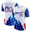 Custom Amercian Flag Style Baseball Shirts Royal Blue Black Red White Personalized Baseball Team Jersey Short Sleeve Crew Neck Customize Softball Shirts for Men Women Youth Boys Girls Plus Size view 1
