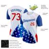 Custom Amercian Flag Style Baseball Shirts Royal Blue Black Red White Personalized Baseball Team Jersey Short Sleeve Crew Neck Customize Softball Shirts for Men Women Youth Boys Girls Plus Size view 4