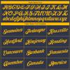 Custom Men Women Youth Baseball Shirts Crew Neck Personalized Navy Yellow Baseball Jerseys Sports Uniform Printed Name Number Logo view 3