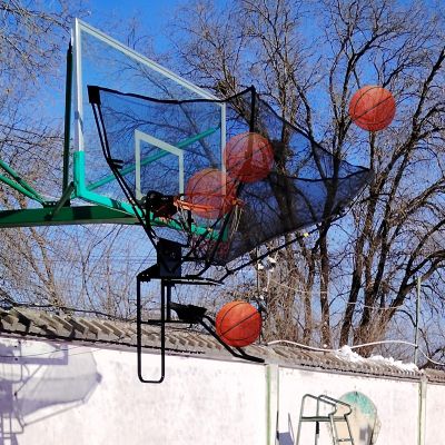 Basketball Shot Returner Shooting Trainer Equipment Aid for Basketball, Metal Basketball Shot Returner/Basketball Catcher System, Basketball Returns & Guard Net