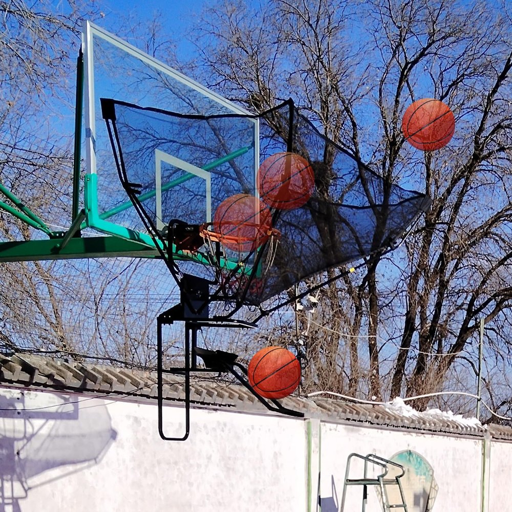 Basketball Shot Returner Shooting Trainer Equipment Aid for Basketball, Metal Basketball Shot Returner/Basketball Catcher System, Basketball Returns & Guard Net