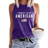 NineFit Basics I Identify As an Overtaxed American Tee Shirt I Identify As an American Shirt Womens Red White and Blue Shirts Vintage Graphic USA American Flag Print Tshirt 4Th of July Shirt, Small, Purple view 1