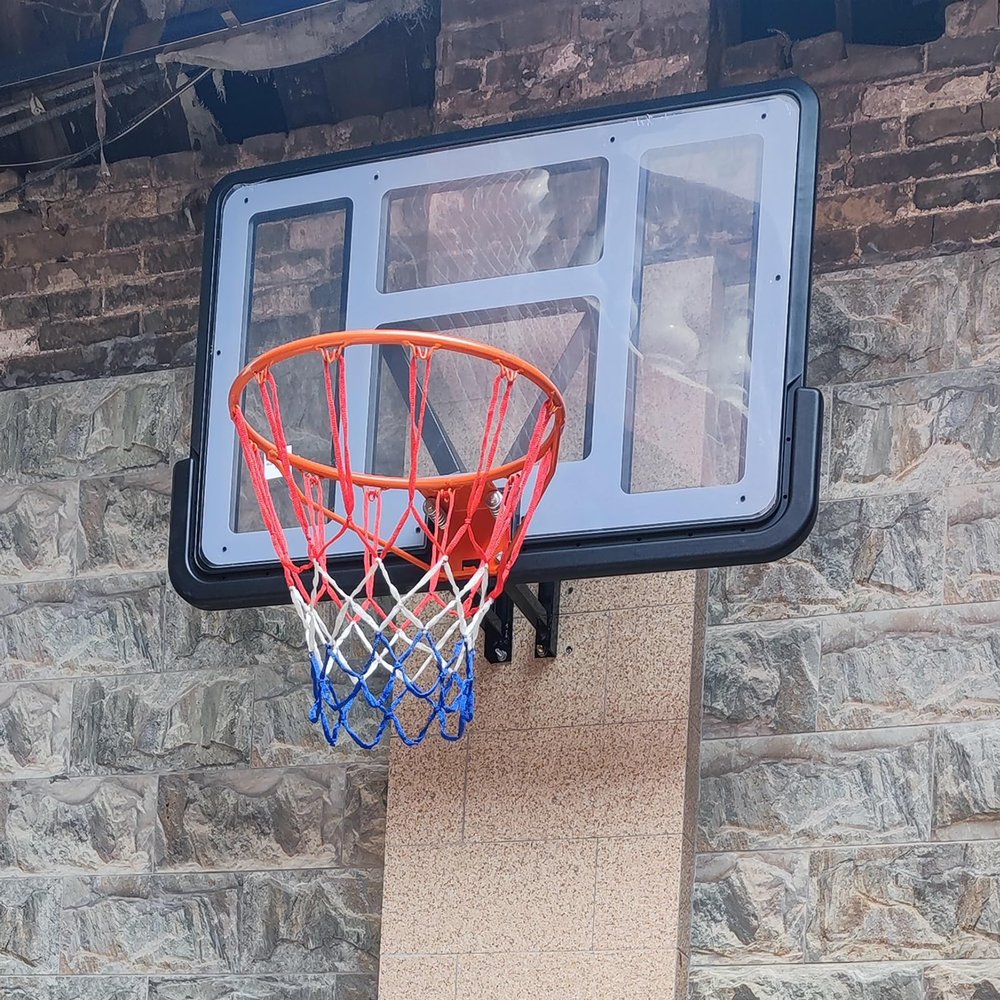 Basketball Rim, Outdoor Basketball Goal for Adult and Kids Ages 4-8, Wall Mount Basketball Hoop with 18" Solid Steel Rim and Heavy Duty Net, Portable Basketball Court (Color : Style 2)