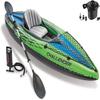 Challenger Inflatable Kayak Set with Aluminum Oars, High Output Air-Pump and Electric Pump view 1