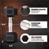 Dumbbel Gym Home Rubberized Hexagonal Dumbbell Fixed Dumbbell Kilogram Dumbbell Fitness Equipment for Men and Women Barbell (Black 7.5kg) view 2
