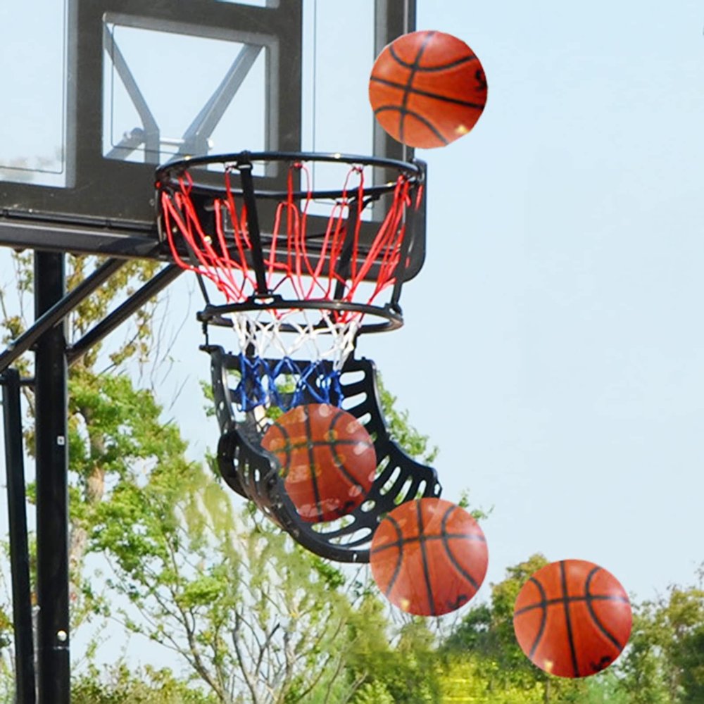 Basketball Shot Returner Portable Lightweight Basketball Return System, 360 Rotatable Basketball Return Attachment for Hoop, Kids Basketball Shot Returner Outdoor