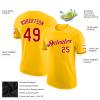 Custom Baseball T-Shirts Yellow Red Crew Neck Personalized Baseball Jersey Design Your Own Hip Hop T-Shirts Printed Name Number Logo for Men Women Youth Kids Boys Girls Plus Size view 2