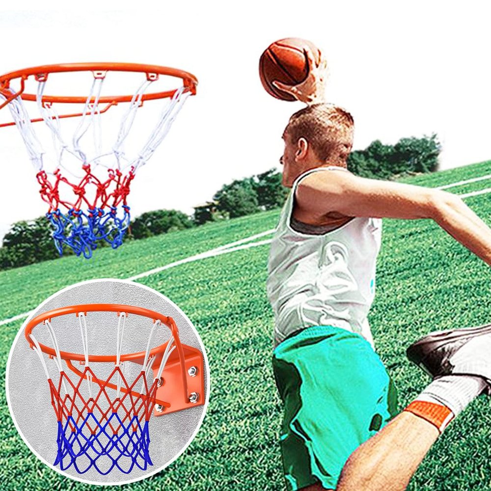 Wall Mounted Dunk Basketball Hoop with Solid Iron Ring, Indoor Portable Metal Netball Hoop, Hanging Basketball Goals for Kids Teens Adults