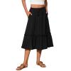 midelxp Pleated Skirts for Women Trendy Summer High Waisted Tiered Midi Skirts Swing a Line Boho Skirts with Pockets Soft Mid Length Skirts Trendy Vacation Beach Skirts Summer Skirts for Women 2024 view 1