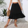 midelxp Pleated Skirts for Women Trendy Summer High Waisted Tiered Midi Skirts Swing a Line Boho Skirts with Pockets Soft Mid Length Skirts Trendy Vacation Beach Skirts Summer Skirts for Women 2024 view 2