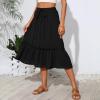 midelxp Pleated Skirts for Women Trendy Summer High Waisted Tiered Midi Skirts Swing a Line Boho Skirts with Pockets Soft Mid Length Skirts Trendy Vacation Beach Skirts Summer Skirts for Women 2024 view 4