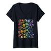 Womens Subtle Wildflowers LGBTQ Month Rainbow Flowers Gay Pride V-Neck T-Shirt view 1