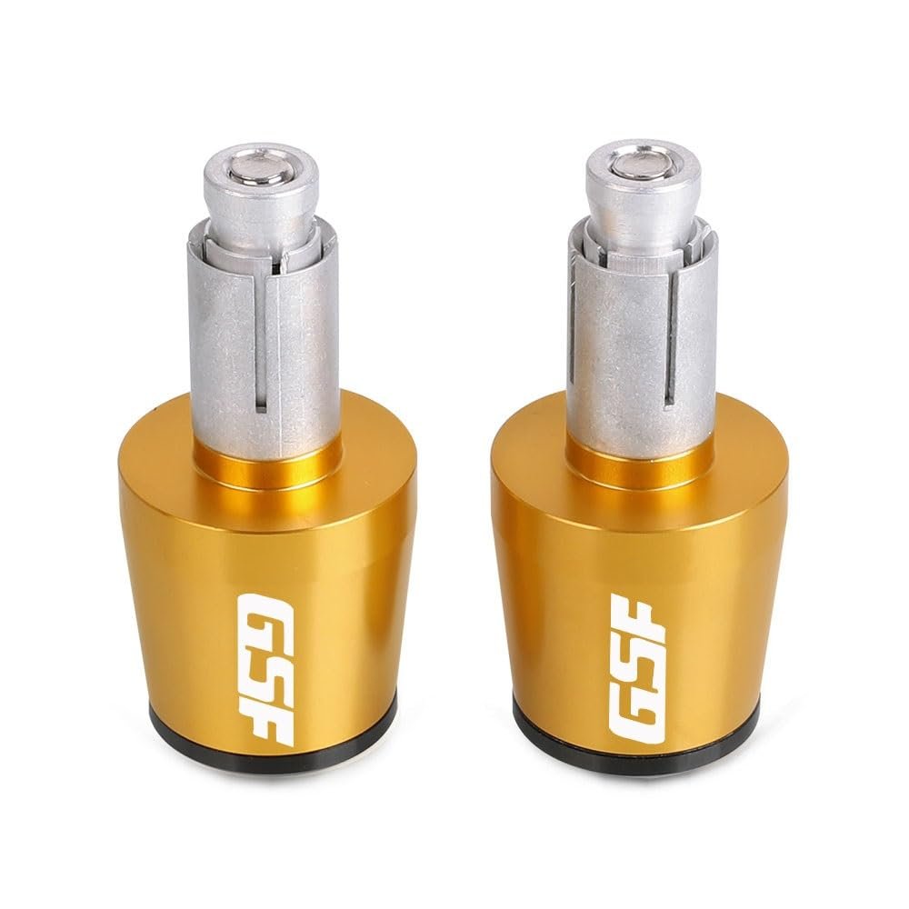 KSHSAA Grips for Suzuki GSF250 GSF600 GSF650 GSF1200 GSF1250 Bandit 7/8" 22MM Handle Bar Ends Motorcycle Handlebar Grips End Cap Anti Vibration(Color:Gold)