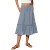 midelxp Flowy Skirts with Pockets for Women Drawstring High Waisted Skirts Swing a Line Boho Skirts with Pockets Soft Mid Length Skirts Trendy Vacation Beach Skirts Summer Skirts for Women 2024 view 1