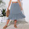 midelxp Flowy Skirts with Pockets for Women Drawstring High Waisted Skirts Swing a Line Boho Skirts with Pockets Soft Mid Length Skirts Trendy Vacation Beach Skirts Summer Skirts for Women 2024 view 2