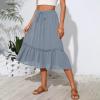 midelxp Flowy Skirts with Pockets for Women Drawstring High Waisted Skirts Swing a Line Boho Skirts with Pockets Soft Mid Length Skirts Trendy Vacation Beach Skirts Summer Skirts for Women 2024 view 4