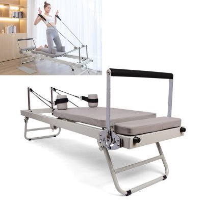 Pilates Reformer, Foldable Pilates Machine, Adjustable Intensity Pilates Bed, Multifunctional Pilates Reformer,Yoga Equipment Pilates Equipment,for Home Workouts(Color:Off-white)