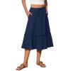 midelxp Pleated Skirts for Women Trendy Summer Drawstring High Waisted Skirts Boho Swing a Line Skirts with Pockets Soft Mid Length Skirts Trendy Vacation Beach Skirts Summer Dresses for Women 2024 view 1