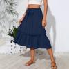 midelxp Pleated Skirts for Women Trendy Summer Drawstring High Waisted Skirts Boho Swing a Line Skirts with Pockets Soft Mid Length Skirts Trendy Vacation Beach Skirts Summer Dresses for Women 2024 view 4