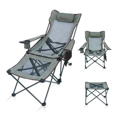 BIOMICE Folding Chairs Camping Chair Folding Reclining Portable Chair with Cup Holder Detachable Side Table and Carry Bag with Pillow Portable Camping Chair(Color:A)
