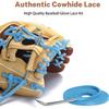 Aeesio Softball Baseball Glove Lace, Mitt Lace Repair Kit Includes 2 Leather Laces and Lacing Needle for Catcher's Glove (Light Blue) view 3