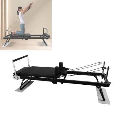 Pilates Reformer, Foldable Pilates Machine, Adjustable Intensity Pilates Bed, Multifunctional Pilates Reformer,Yoga Equipment Pilates Equipment,for Home Workouts(Color:Black)