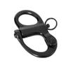 NRC&XRC Pair of 316 Stainless Steel Fixed Bail Snap Shackle for Bracelet, Sailboat,Boat Marine Stainless Steel Clip-Black-Black (Size: 3-3/4"(96MM)) view 4