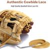 Aeesio Softball Baseball Glove Lace, Mitt Lace Repair Kit Includes 2 Leather Laces and Lacing Needle for Catcher's Glove (Light Brown) view 3