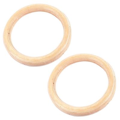 Dytebeply 2Pcs Fitness Rings Training Ring New Wooden 32mm Exercise Fitness Gymnastic Rings Gym Exercise