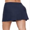 Micosuza Women's Swim Skirt with Pockets Active Skorts Modest Swim Bottoms with Built-in Shorts Navy view 3