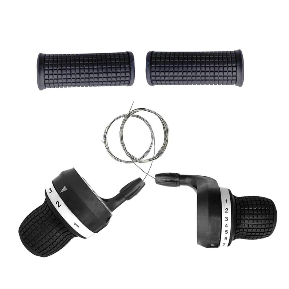 Pesoncarl Bicycle Twist Grip Shifter Handle Bike Brake Lever Cycling Derailleur Transmission 1Pair 3x7 Speed, Shifters