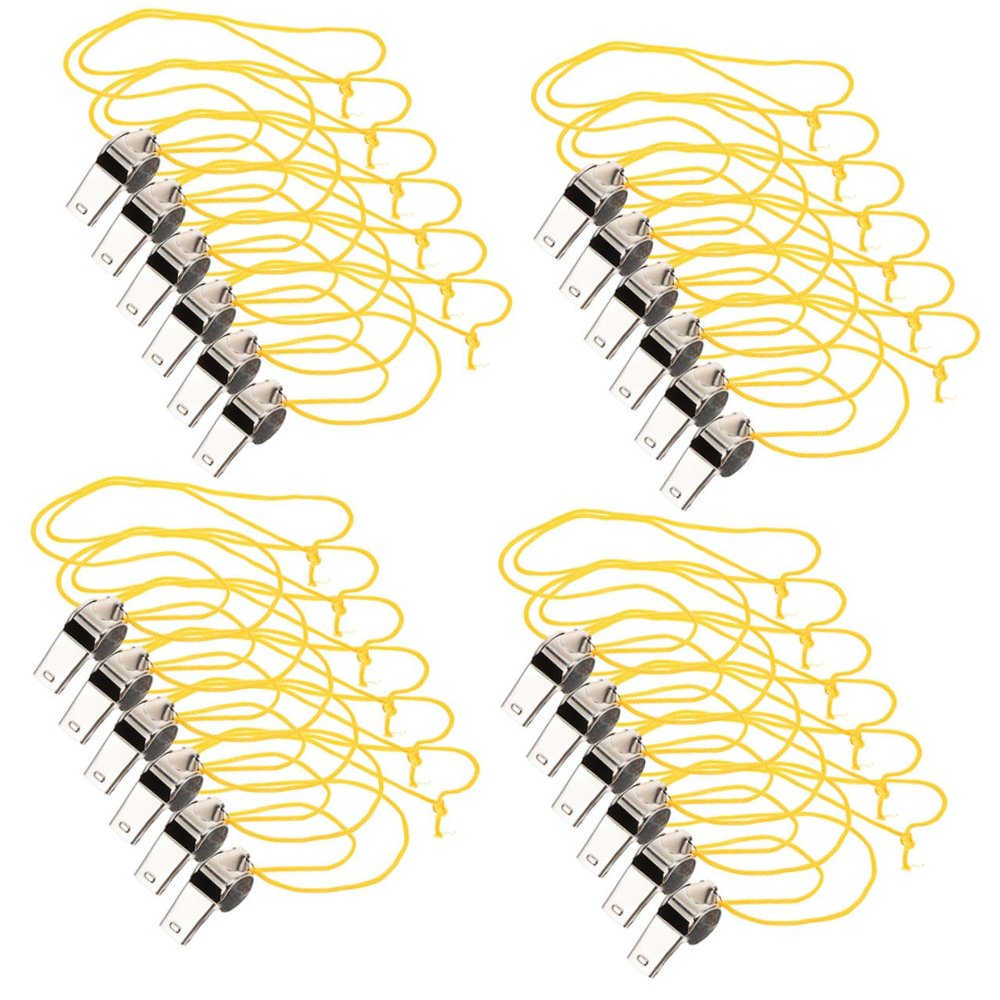 24pcs Sports Whistle Coaches Whistle Metal Whistle Soccer Whistle Whistles for Adults Whistle for Sports Whistle Decor Hiking Whistle Teacher Metal Pendant Whistles Bulk