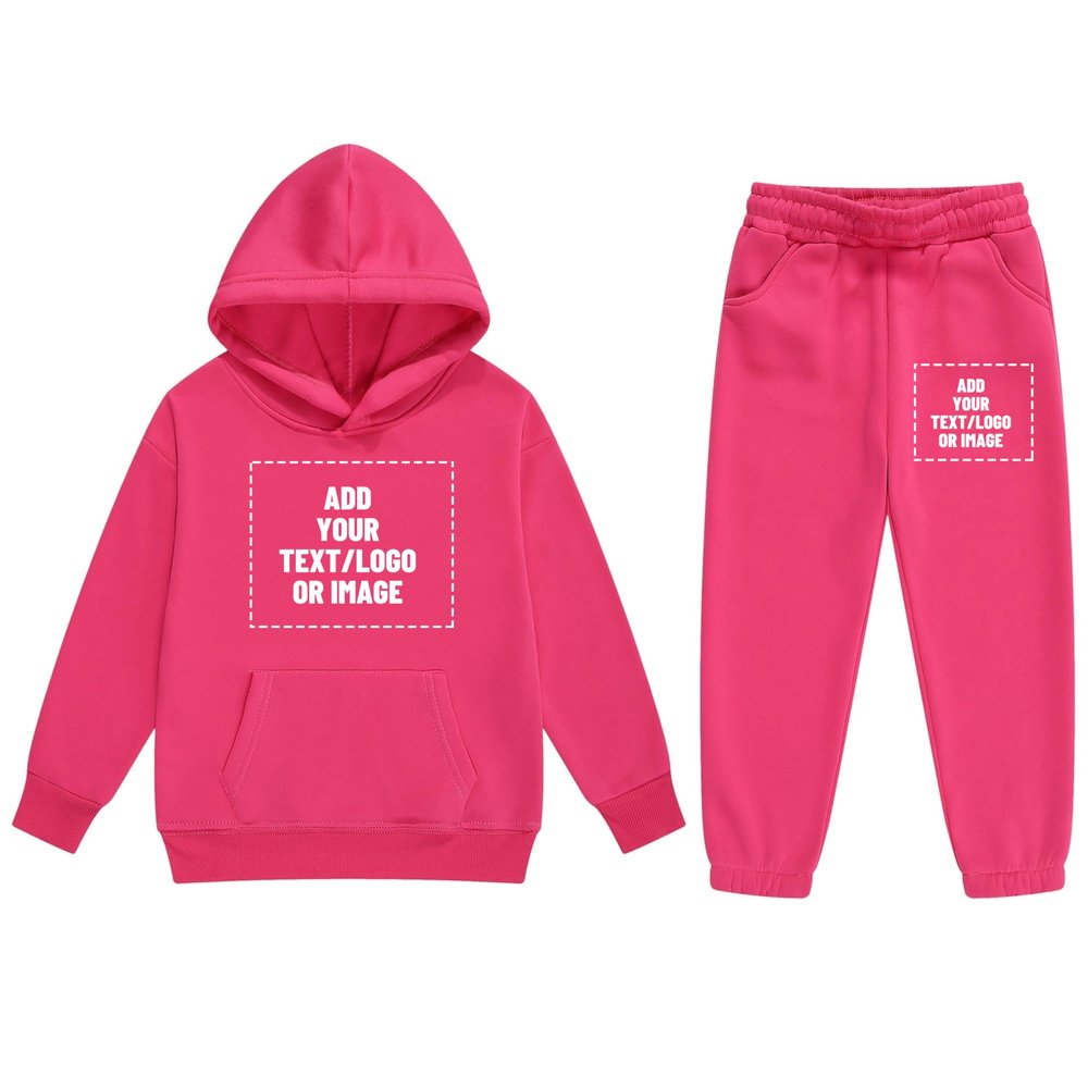 Icibgds Boys Custom 2 Piece Sweatsuits Add Your Own Text and Image Girls Personalized Tracksuits Hoodie and Sweatpants