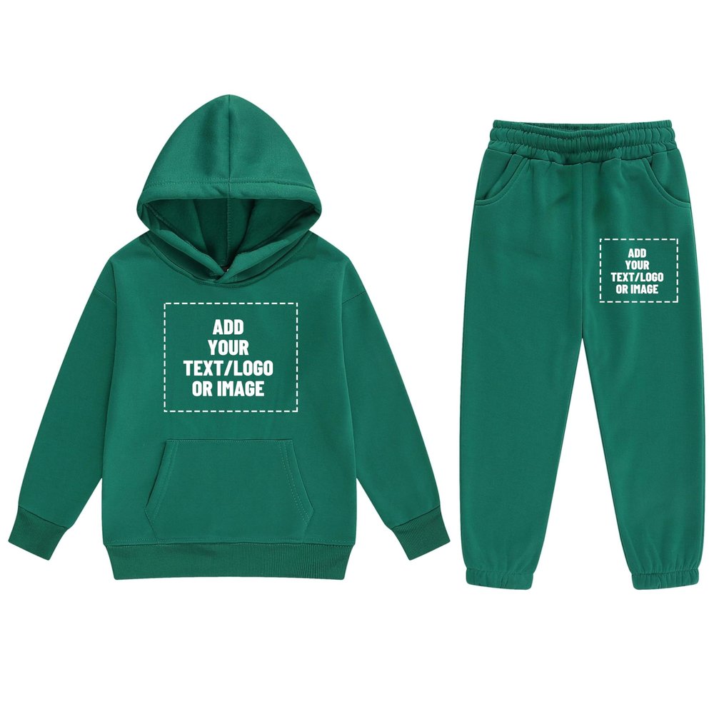 Icibgds Boys Custom 2 Piece Sweatsuits Add Your Own Text and Image Girls Personalized Tracksuits Hoodie and Sweatpants
