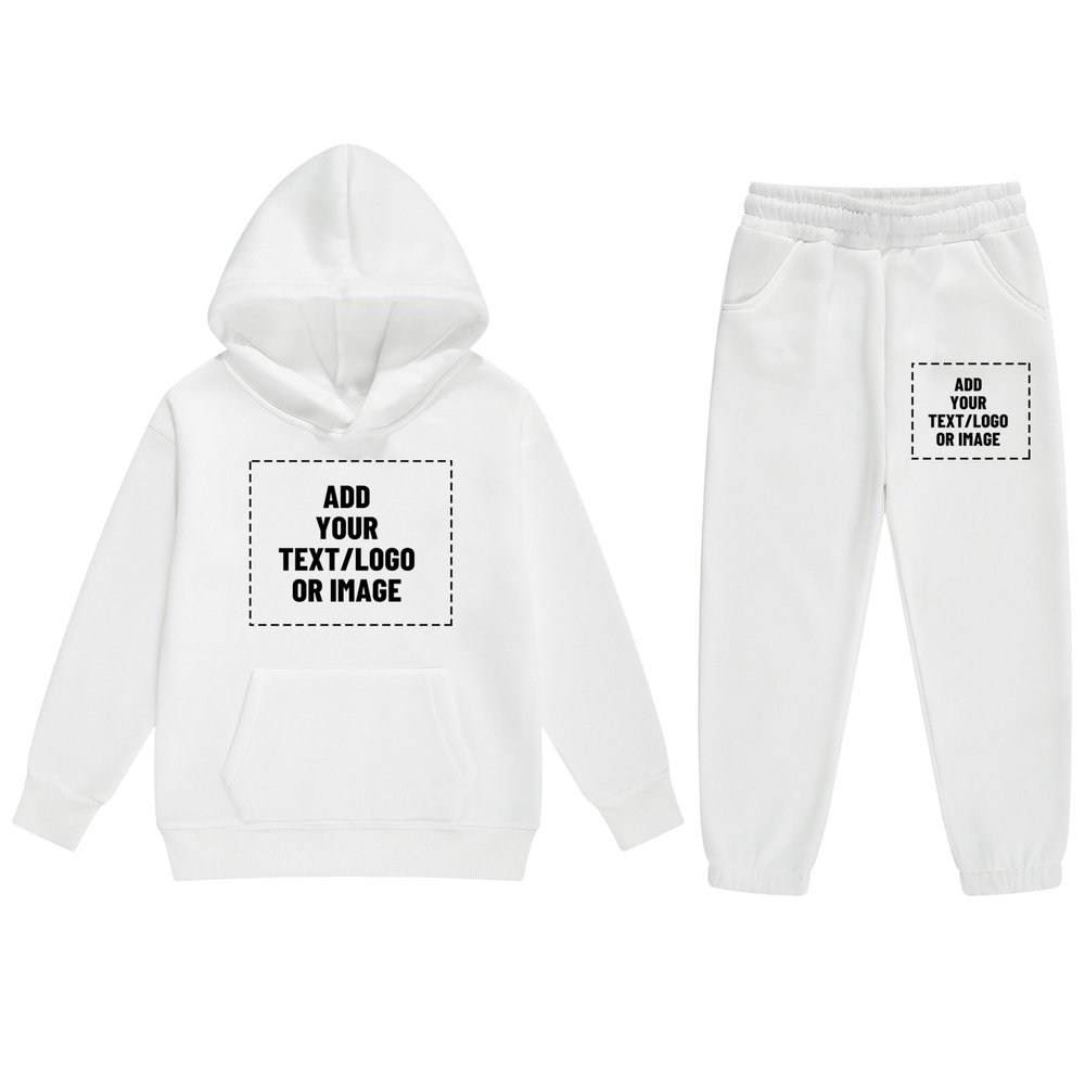 Icibgds Boys Custom 2 Piece Sweatsuits Add Your Own Text and Image Girls Personalized Tracksuits Hoodie and Sweatpants