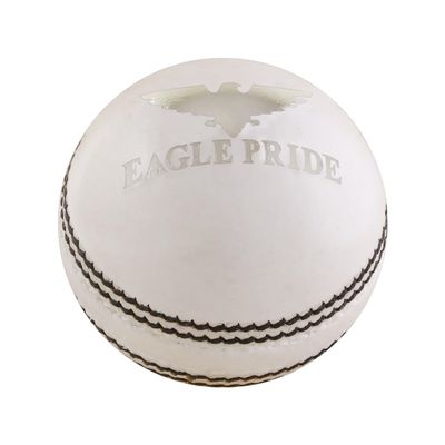 Eagle Pride Premium Hand-Stitched Leather Cricket Balls for Club, Practice, Test, One Day, and T20 Matches Tanned Leather, Polished County Crown Match Balls, (156g / 5.5oz) (White, Pack of 4)