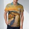 Motorcycle Rider Paintings Men's Polo Shirt Casual Short Sleeve T-Shirt Sports Golf Shirt for Work Fishing 4XL view 2